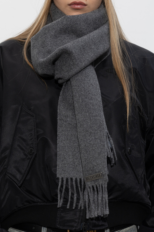 Balenciaga Cashmere scarf with logo