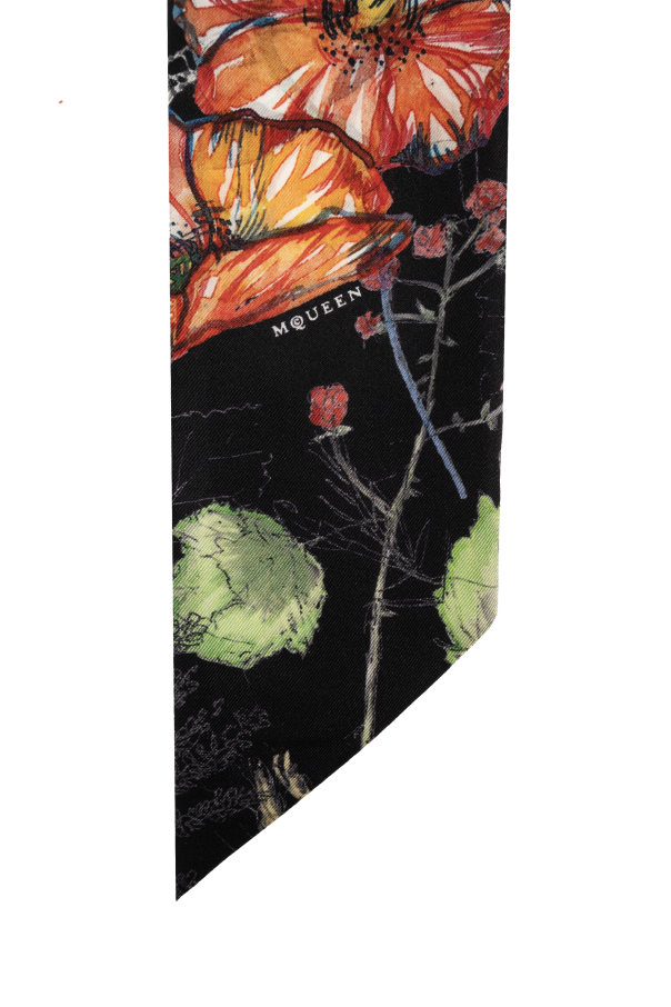 Alexander McQueen Silk scarf with floral motif