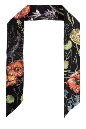 Silk scarf with floral motif