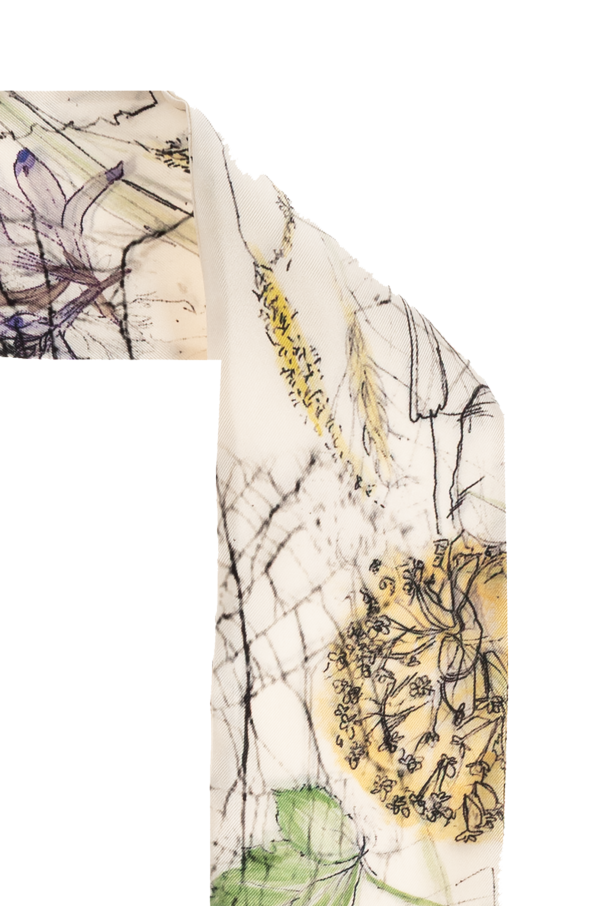 Alexander McQueen Pañuelo de seda con motivo floral