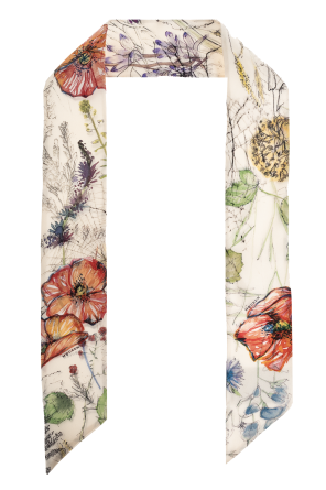 Lenço de seda com motivo floral