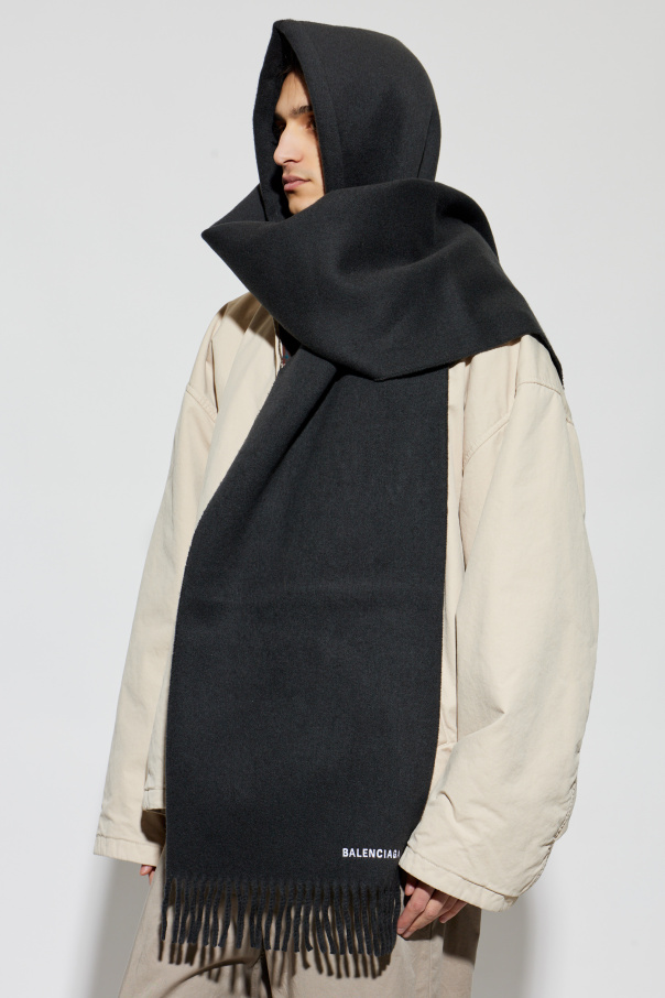 Balenciaga Wool scarf with logo