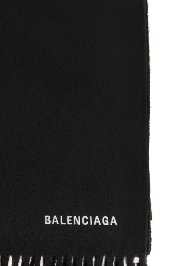 Balenciaga Wool scarf with logo