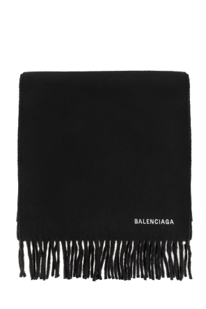 Wool scarf with logo