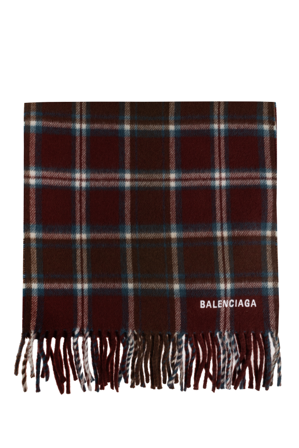 Wool scarf with check pattern od Balenciaga