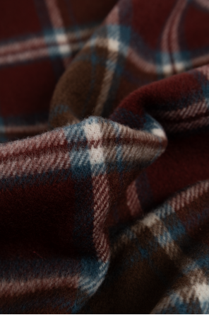 Balenciaga Wool scarf with check pattern