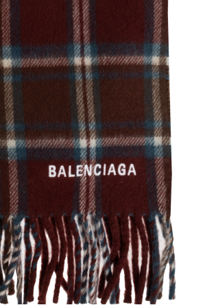 Balenciaga Wool scarf with check pattern