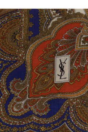 Saint Laurent Vlněný šátek se vzorem 'paisley'