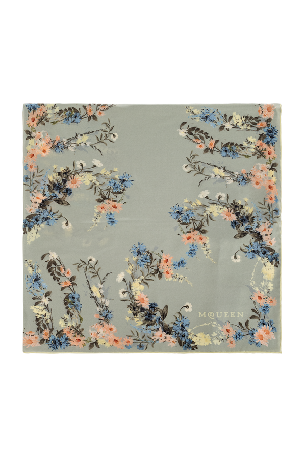 Silk scarf with floral motif od Alexander McQueen