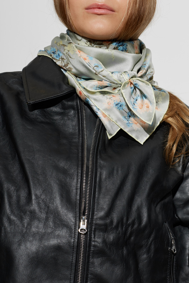 Alexander McQueen Silk scarf with floral motif