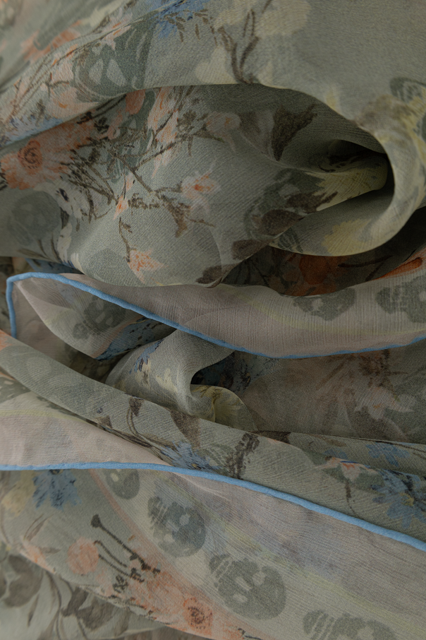 Alexander McQueen Silk scarf with floral motif