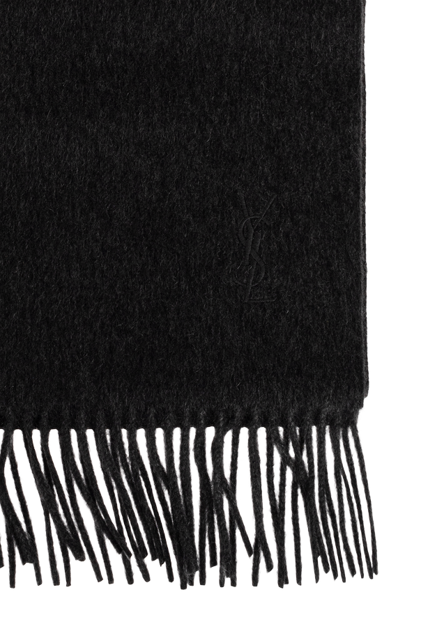 Saint Laurent Fringed cashmere scarf