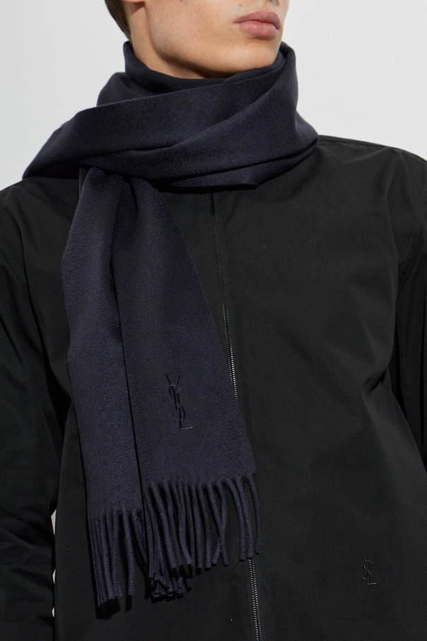 Saint Laurent Cashmere fringed scarf