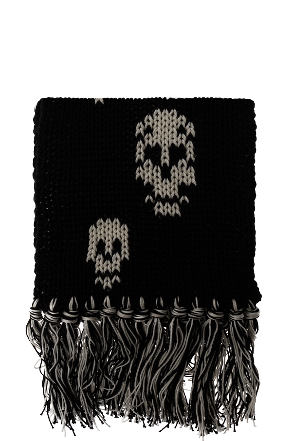 Cotton scarf with a distinctive skull motif od Alexander McQueen