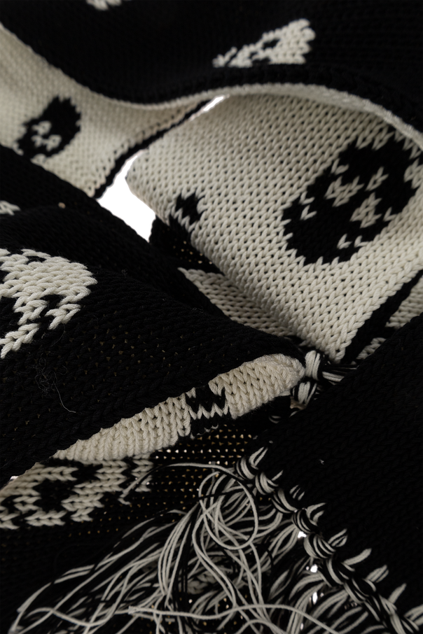 Alexander McQueen Cotton scarf with a distinctive skull motif