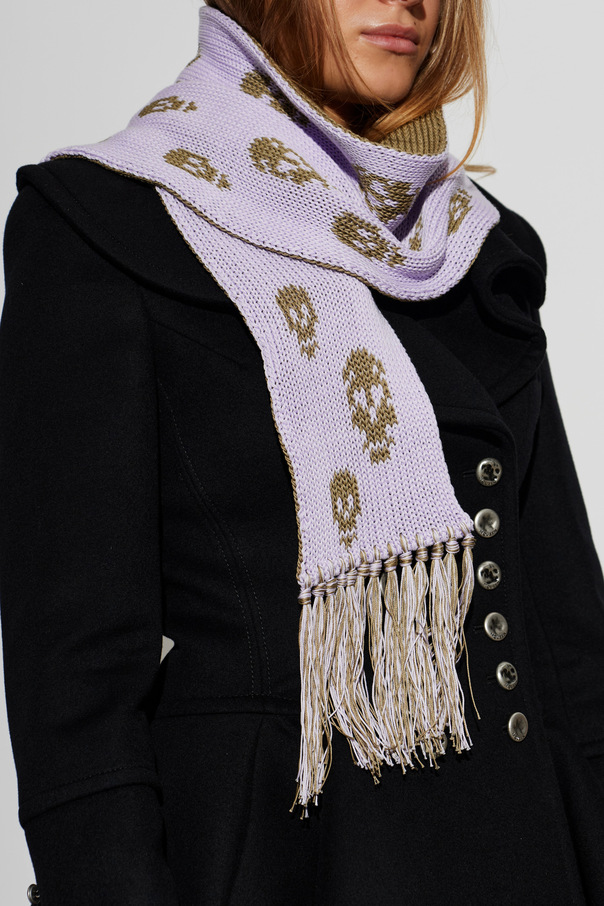 Alexander McQueen Cotton scarf with a characteristic skull motif