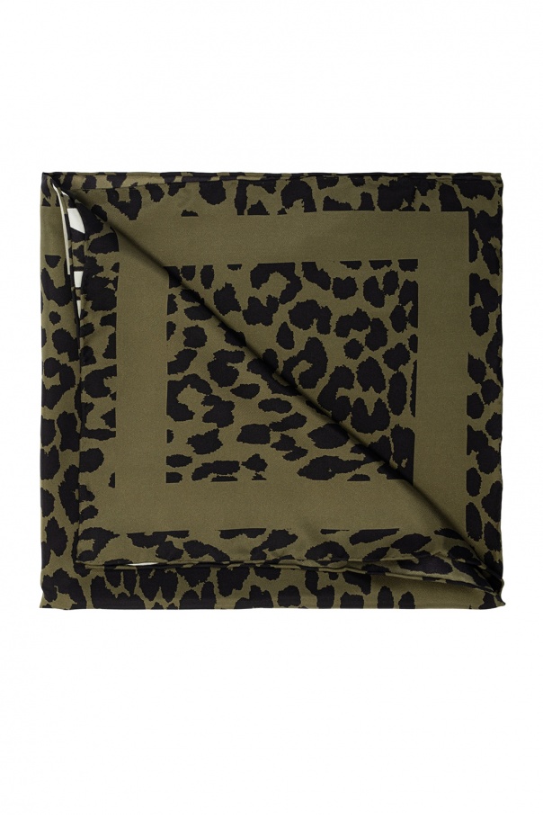 Ganni Animal-printed neckerchief