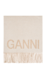 Ganni beige Scarf with logo