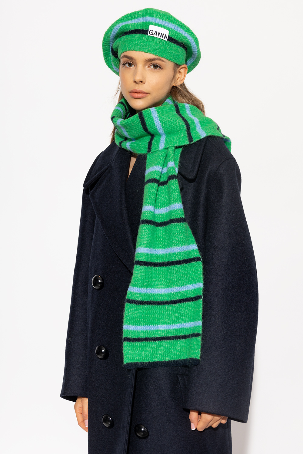 Ganni Striped scarf