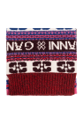 Ganni Patterned scarf with logo