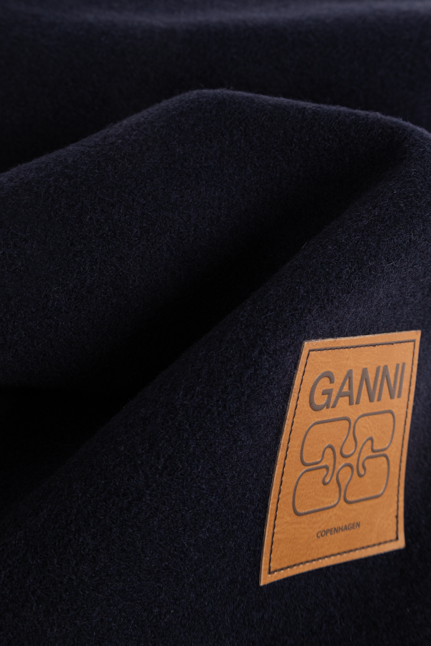 Ganni Wool scarf with logo