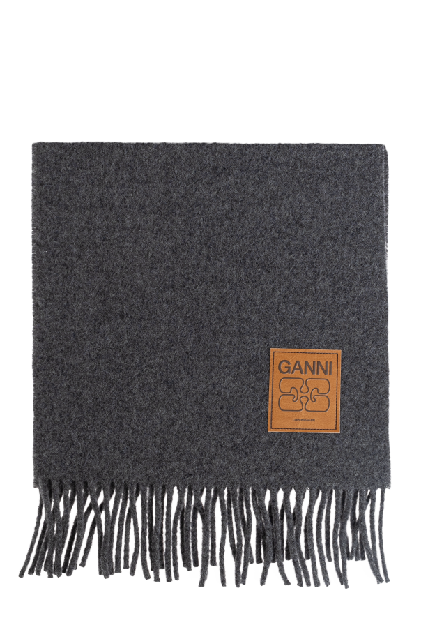Wool scarf with logo od Ganni