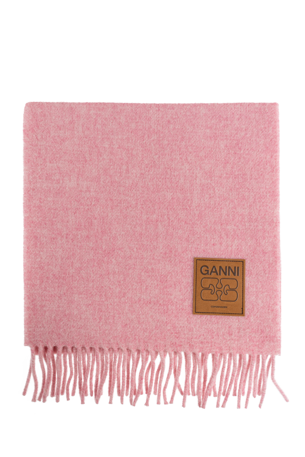 Wool scarf with logo od Ganni