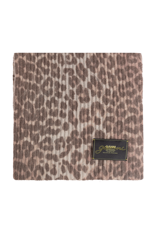 Wool scarf with logo od Ganni