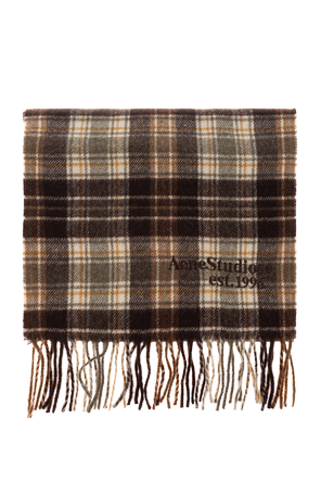Plaid cashmere scarf