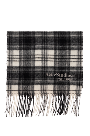 Plaid cashmere scarf