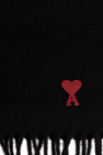 Ami Alexandre Mattiussi BLACK Scarf with logo patch