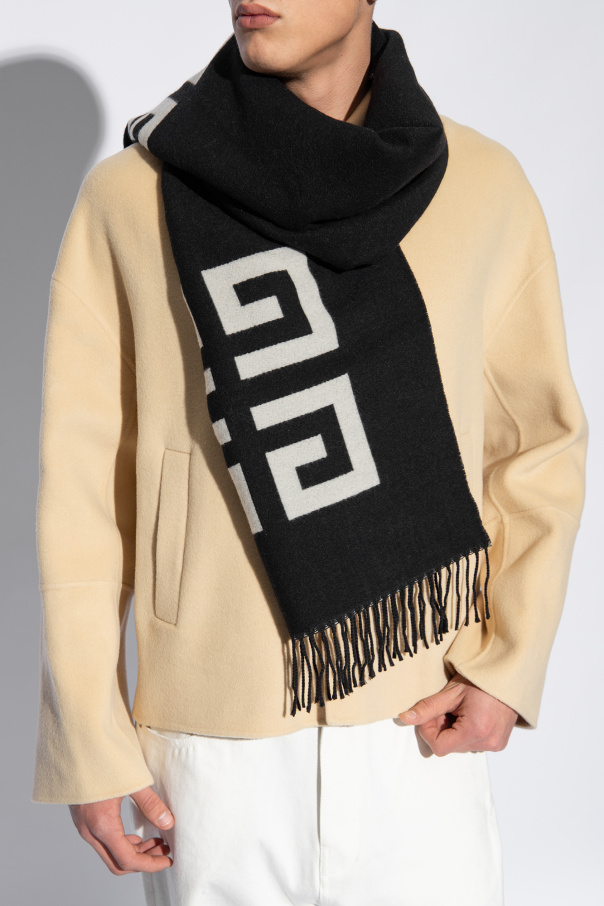 givenchy slides Wool scarf with logo