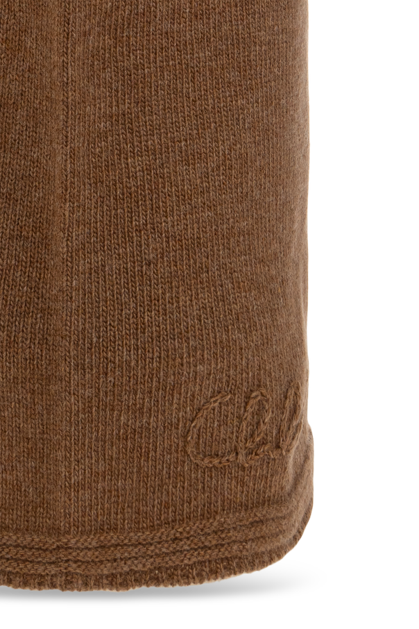 Chloé Wool neck warmer with logo