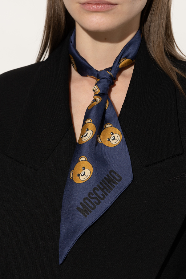 Moschino Silk scarf with logo