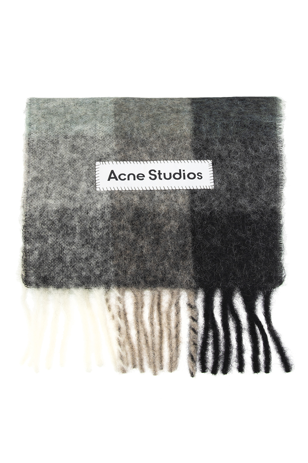 Womens Mens Accessories Mens Scarves and mufflers Acne Studios Wool Logo Patch Scarf in Grey Grey 