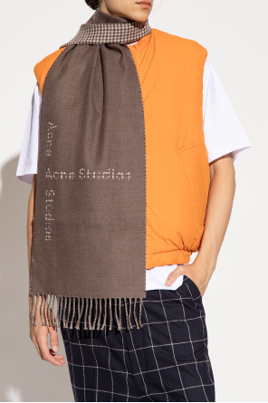 Acne Studios BROWN Reversible wool scarf