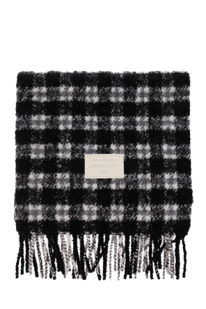 Wool scarf with fringing
