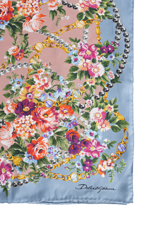 Dolce & Gabbana Pañuelo de seda con motivo floral