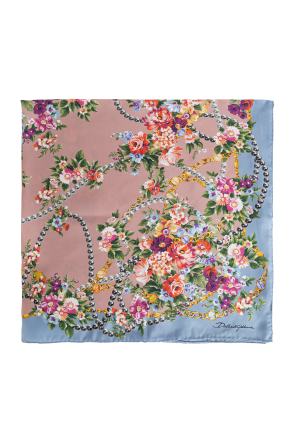 Silk scarf with floral motif