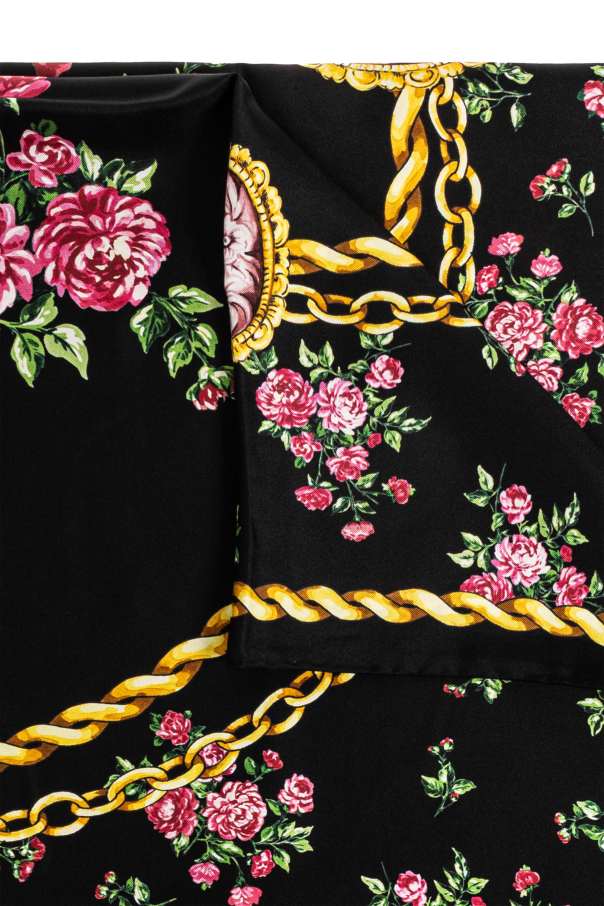 Dolce & Gabbana Lenço de seda com motivo floral