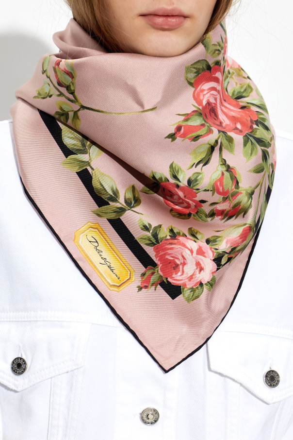 Dolce & Gabbana Pañuelo de seda con motivo floral