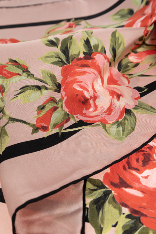 Dolce & Gabbana Pañuelo de seda con motivo floral