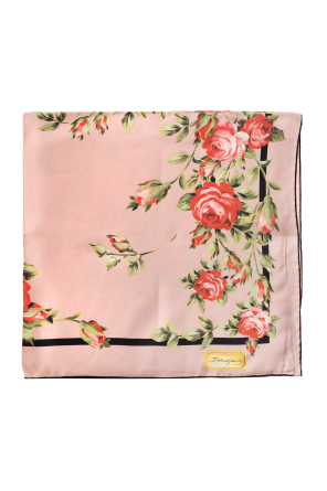 Silk scarf with floral motif