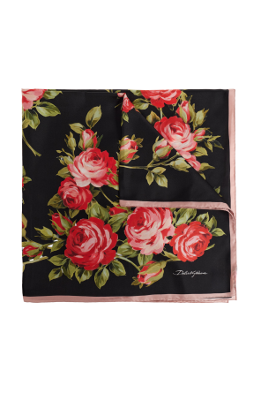 Lenço de seda com motivo floral