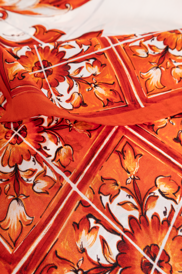 Dolce & Gabbana Silk scarf with "Majolica" print