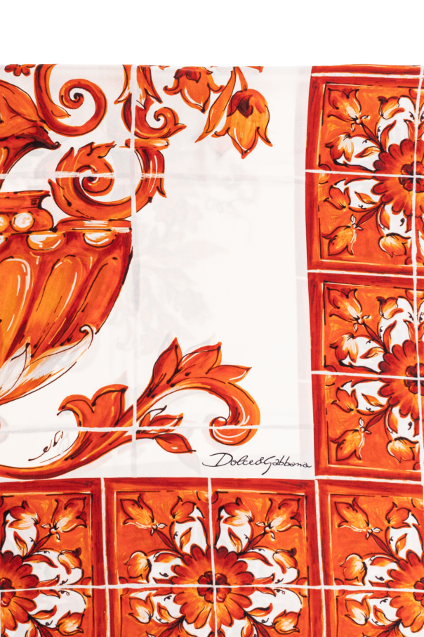 Dolce & Gabbana Silk scarf with "Majolica" print