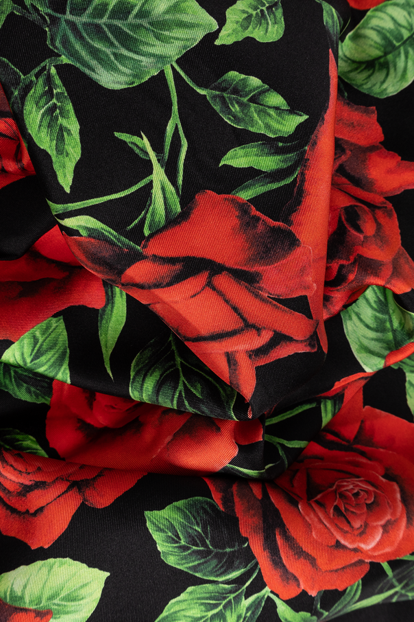 Dolce & Gabbana Jedwabna chusta z motywem kwiatowym