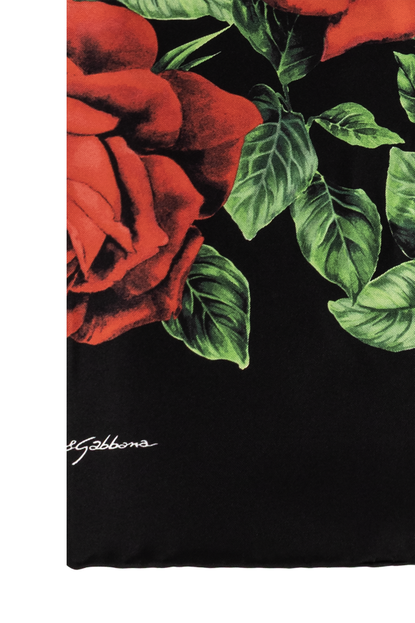 Dolce & Gabbana Jedwabna chusta z motywem kwiatowym
