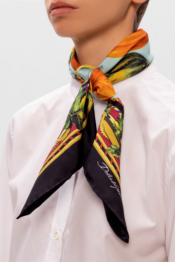 Dolce & Gabbana Silk scarf with logo | Women's Accessories | Vitkac