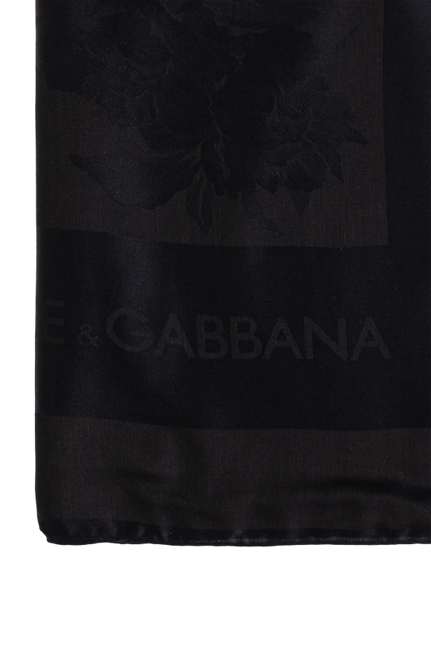 Dolce & Gabbana Satynowa chusta z motywem kwiatowym